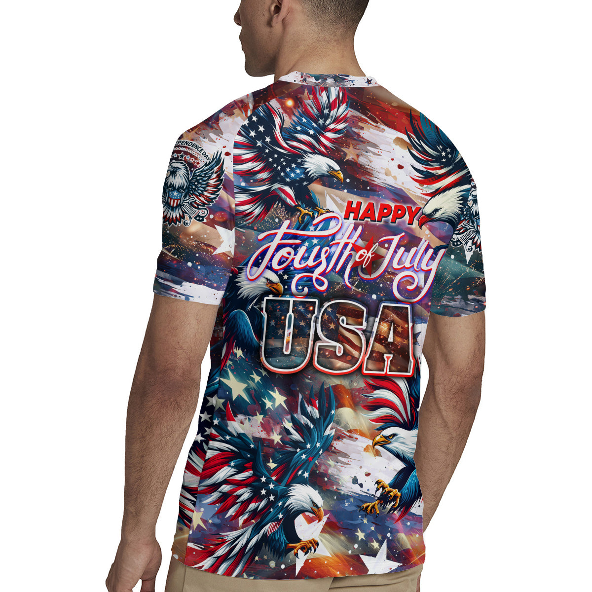 Happy Fourth of July Rugby Jersey American Eagle Flag US Independence Day - Wonder Print Shop