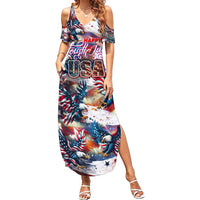 Happy Fourth of July Summer Maxi Dress American Eagle Flag US Independence Day - Wonder Print Shop