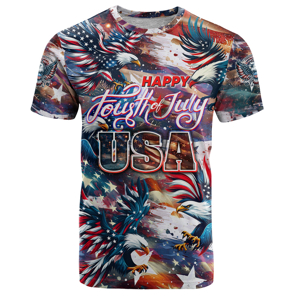 Happy Fourth of July T Shirt American Eagle Flag US Independence Day - Wonder Print Shop