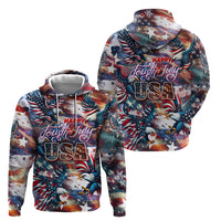 Happy Fourth of July Zip Hoodie American Eagle Flag US Independence Day - Wonder Print Shop