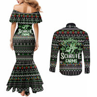 merry-christmas-schrute-farms-couples-matching-mermaid-dress-and-long-sleeve-button-shirt