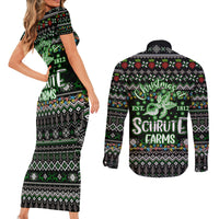 Merry Christmas Schrute Farms Couples Matching Short Sleeve Bodycon Dress and Long Sleeve Button Shirt - Wonder Print Shop