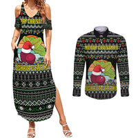 Merry Christmas Schrute Farms Couples Matching Summer Maxi Dress and Long Sleeve Button Shirt - Wonder Print Shop