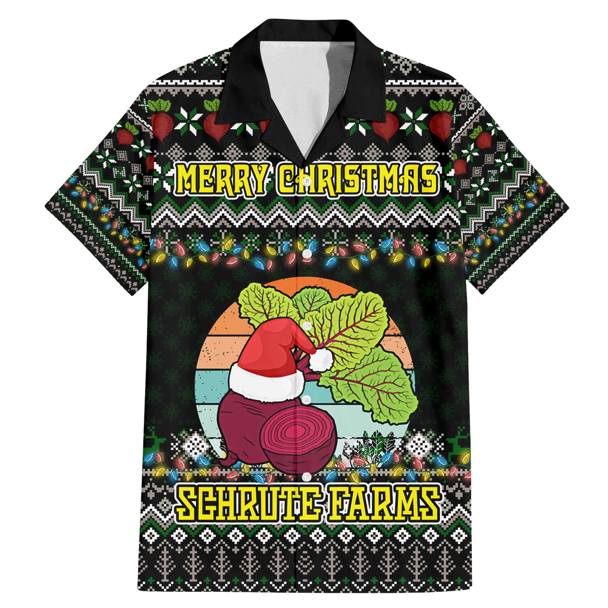 Merry Christmas Schrute Farms Family Matching Mermaid Dress and Hawaiian Shirt - Wonder Print Shop