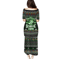 Merry Christmas Schrute Farms Family Matching Puletasi Dress and Hawaiian Shirt - Wonder Print Shop