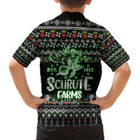 Merry Christmas Schrute Farms Family Matching Short Sleeve Bodycon Dress and Hawaiian Shirt - Wonder Print Shop