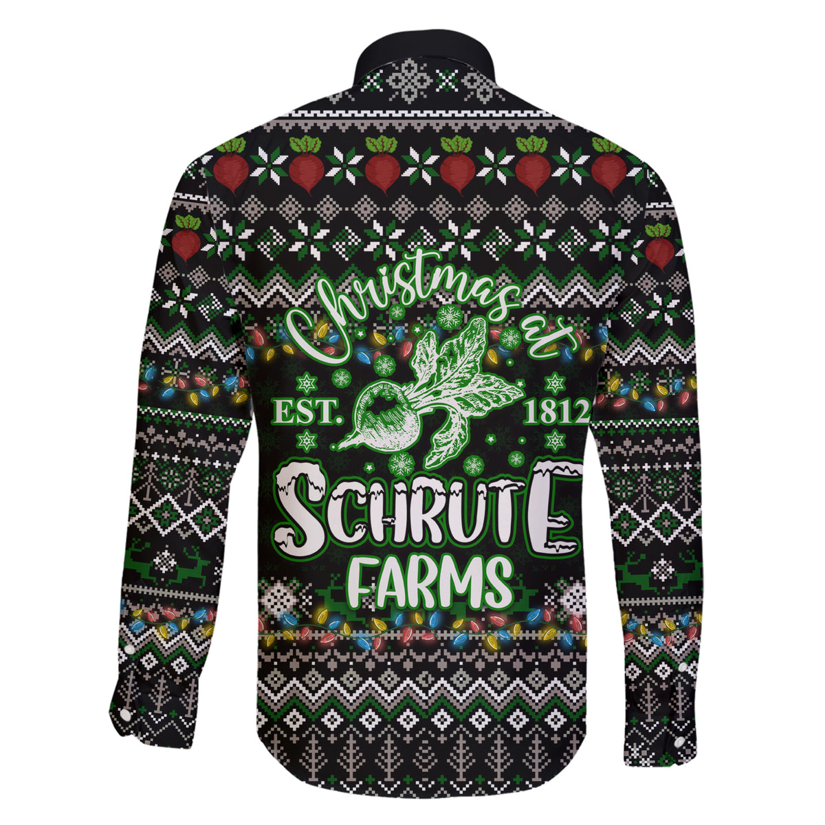 Merry Christmas Schrute Farms Family Matching Short Sleeve Bodycon Dress and Hawaiian Shirt - Wonder Print Shop