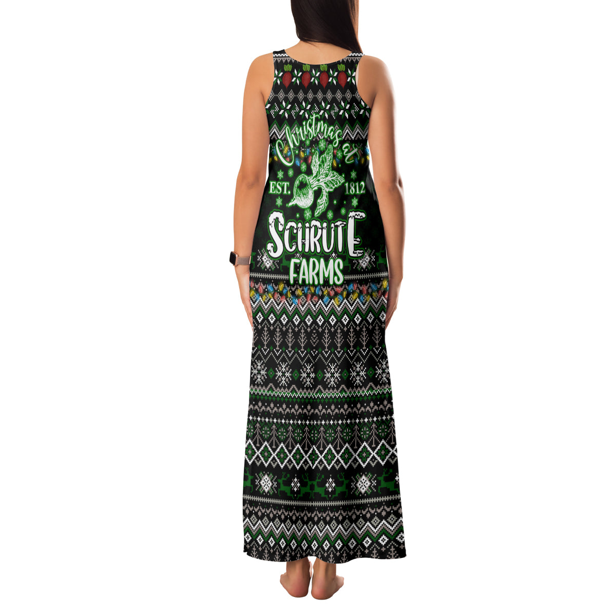 Merry Christmas Schrute Farms Family Matching Tank Maxi Dress and Hawaiian Shirt - Wonder Print Shop