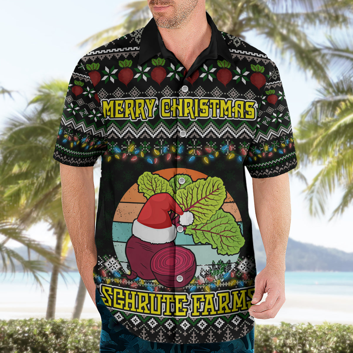 Merry Christmas Schrute Farms Hawaiian Shirt - Wonder Print Shop