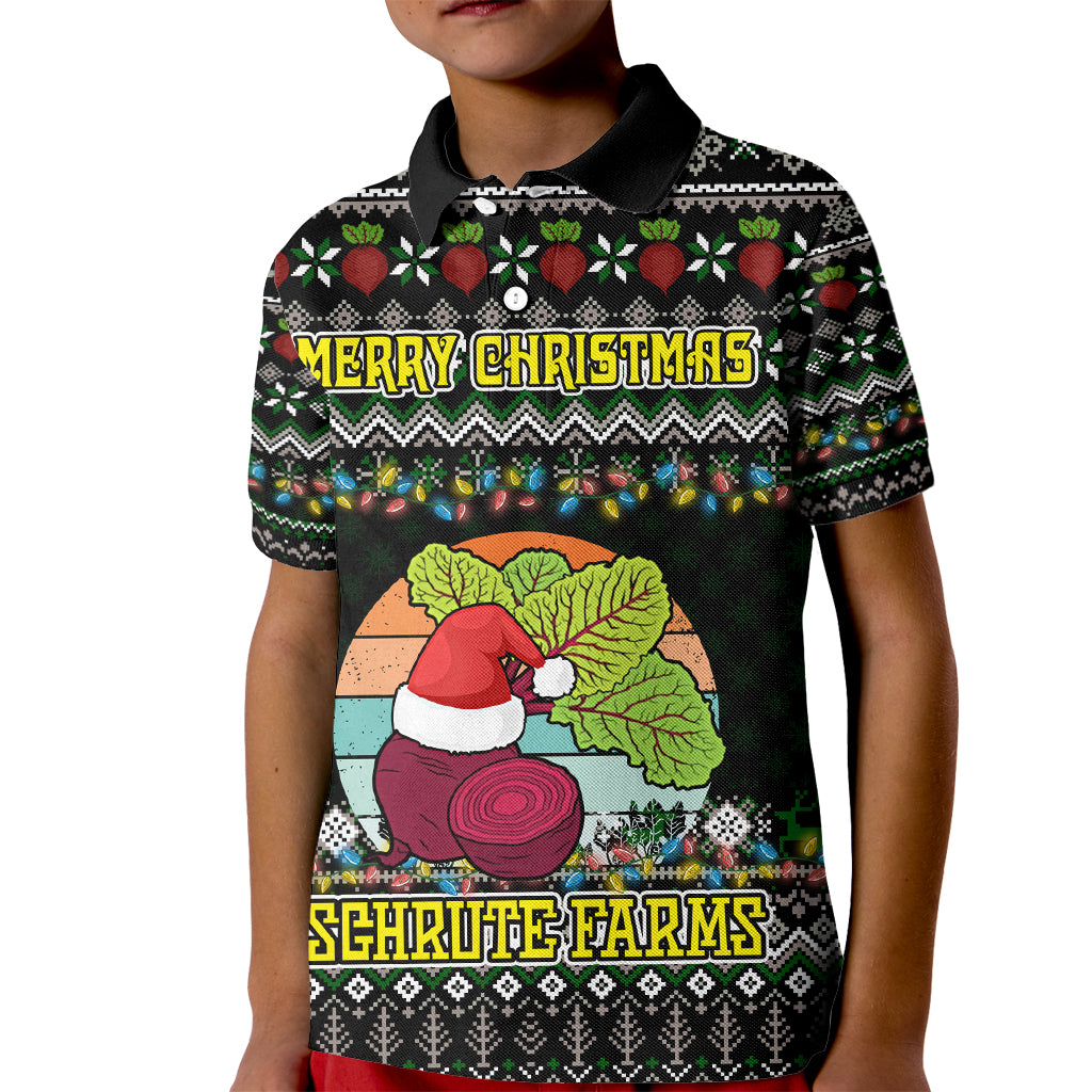 Merry Christmas Schrute Farms Kid Polo Shirt - Wonder Print Shop