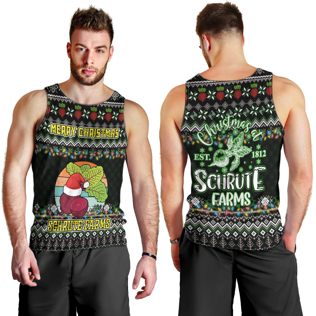 Merry Christmas Schrute Farms Men Tank Top - Wonder Print Shop