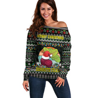 Merry Christmas Schrute Farms Off Shoulder Sweater - Wonder Print Shop