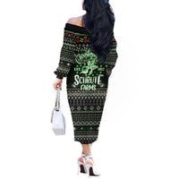Merry Christmas Schrute Farms Off The Shoulder Long Sleeve Dress - Wonder Print Shop