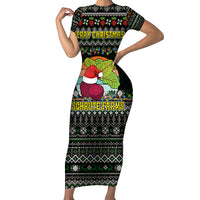 Merry Christmas Schrute Farms Short Sleeve Bodycon Dress - Wonder Print Shop