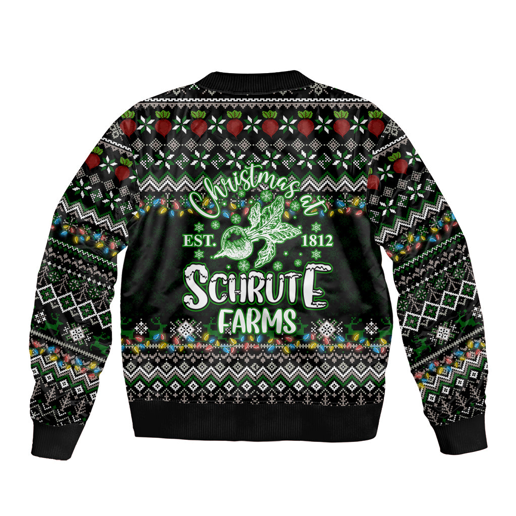 Merry Christmas Schrute Farms Sleeve Zip Bomber Jacket - Wonder Print Shop