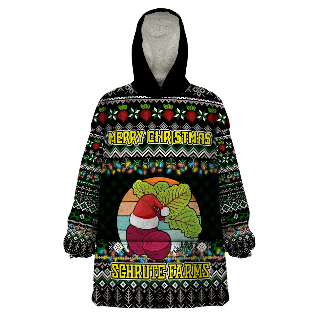 Merry Christmas Schrute Farms Wearable Blanket Hoodie - Wonder Print Shop