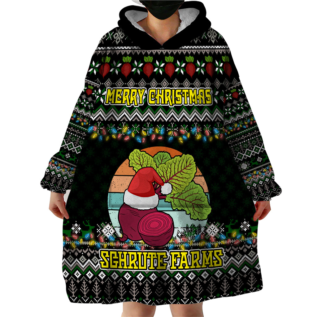 Merry Christmas Schrute Farms Wearable Blanket Hoodie - Wonder Print Shop