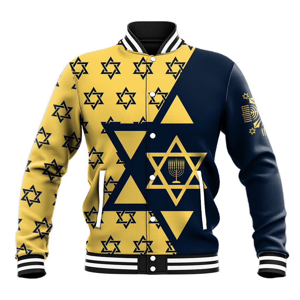 Happy Hanukkah Baseball Jacket Jewish Star of David - Wonder Print Shop