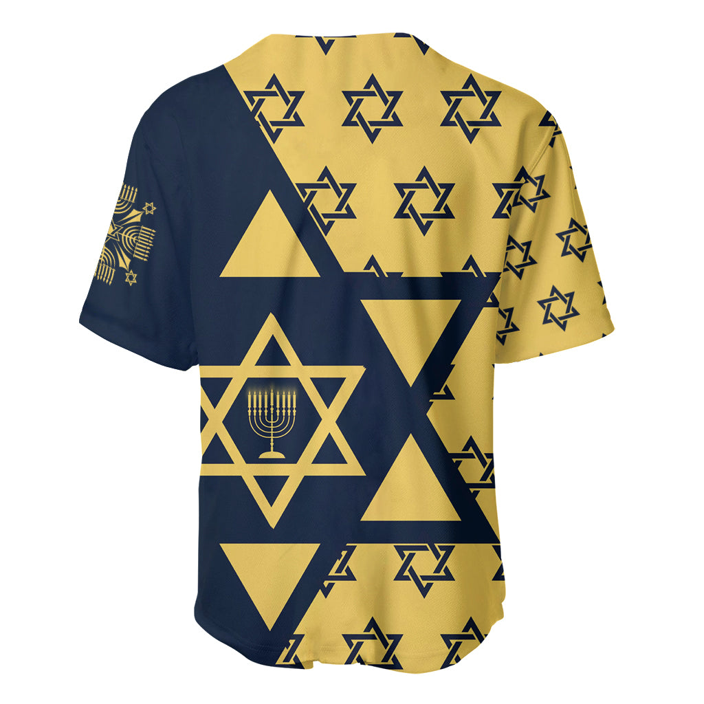 Happy Hanukkah Baseball Jersey Jewish Star of David - Wonder Print Shop