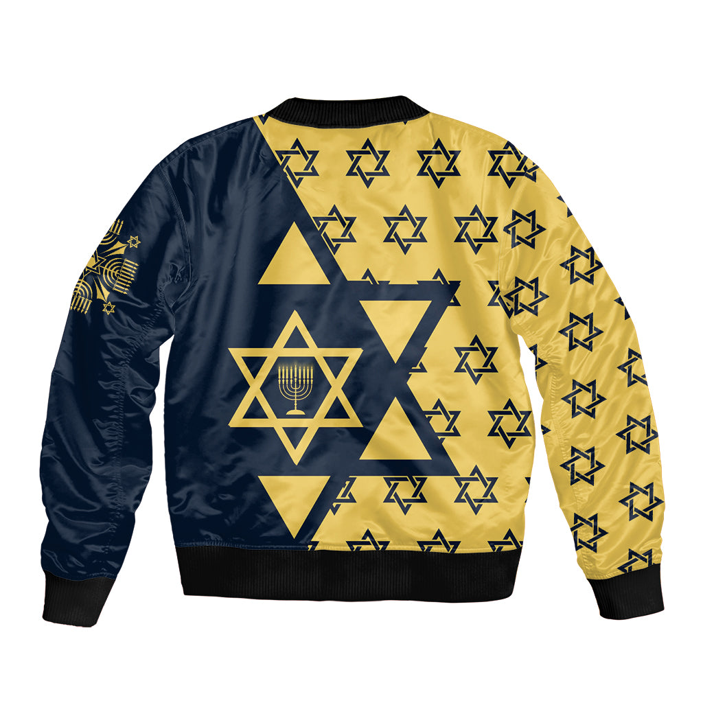 Happy Hanukkah Bomber Jacket Jewish Star of David - Wonder Print Shop