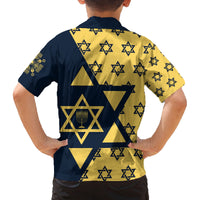 Happy Hanukkah Family Matching Long Sleeve Bodycon Dress and Hawaiian Shirt Jewish Star of David - Wonder Print Shop