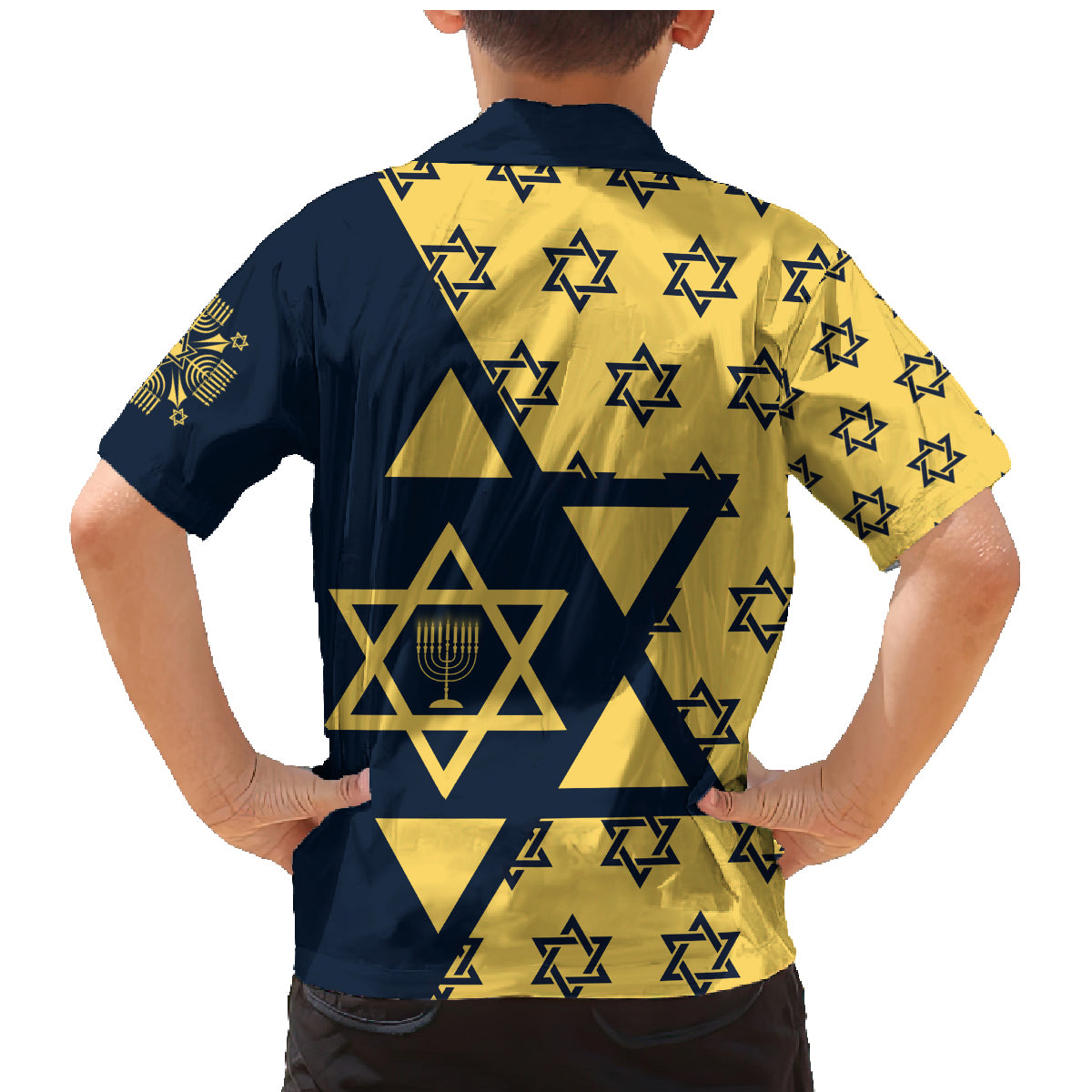 Happy Hanukkah Family Matching Mermaid Dress and Hawaiian Shirt Jewish Star of David - Wonder Print Shop