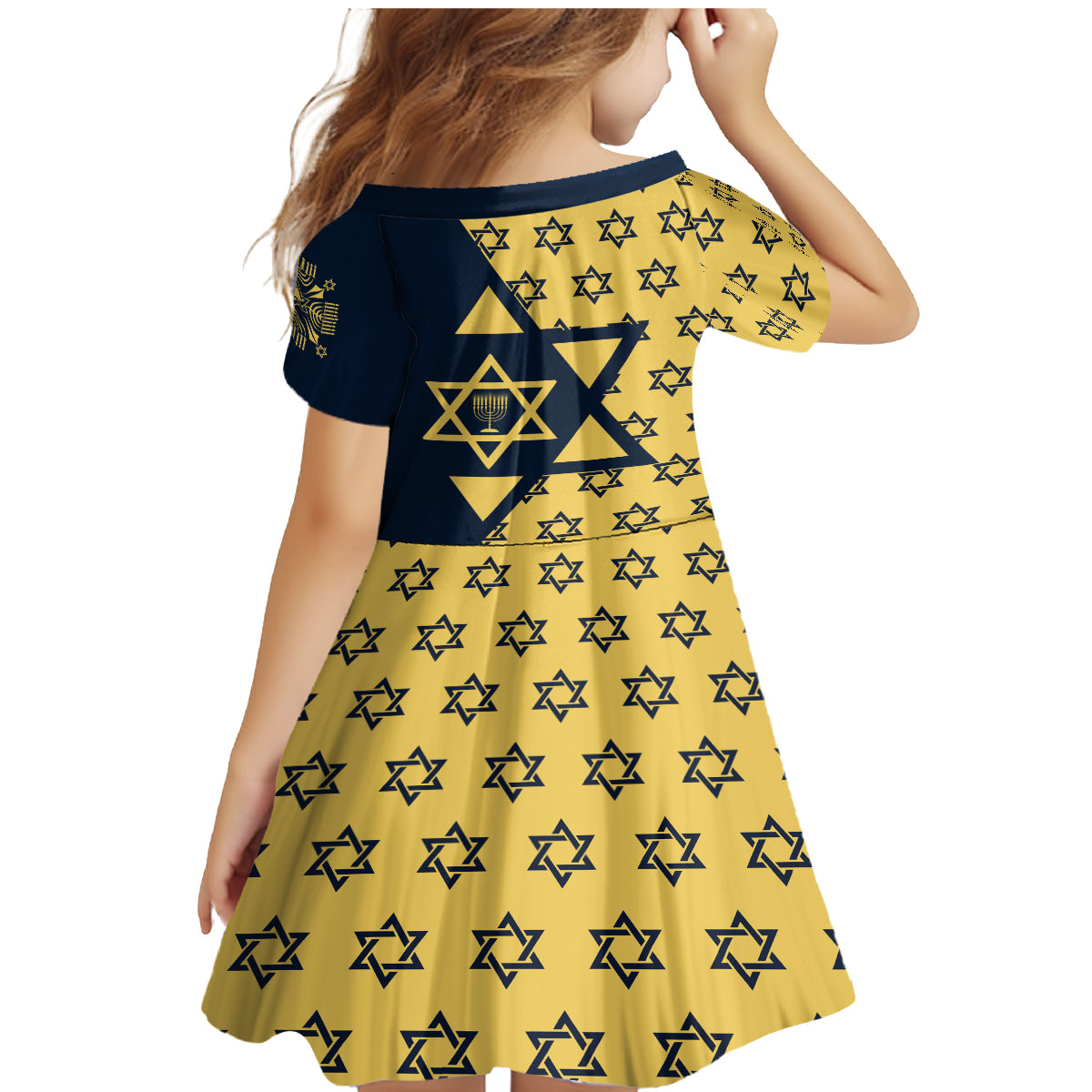 Happy Hanukkah Family Matching Mermaid Dress and Hawaiian Shirt Jewish Star of David - Wonder Print Shop