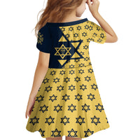 Happy Hanukkah Family Matching Off Shoulder Long Sleeve Dress and Hawaiian Shirt Jewish Star of David - Wonder Print Shop