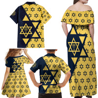 Happy Hanukkah Family Matching Off Shoulder Maxi Dress and Hawaiian Shirt Jewish Star of David - Wonder Print Shop