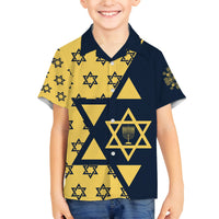 Happy Hanukkah Family Matching Off Shoulder Short Dress and Hawaiian Shirt Jewish Star of David - Wonder Print Shop