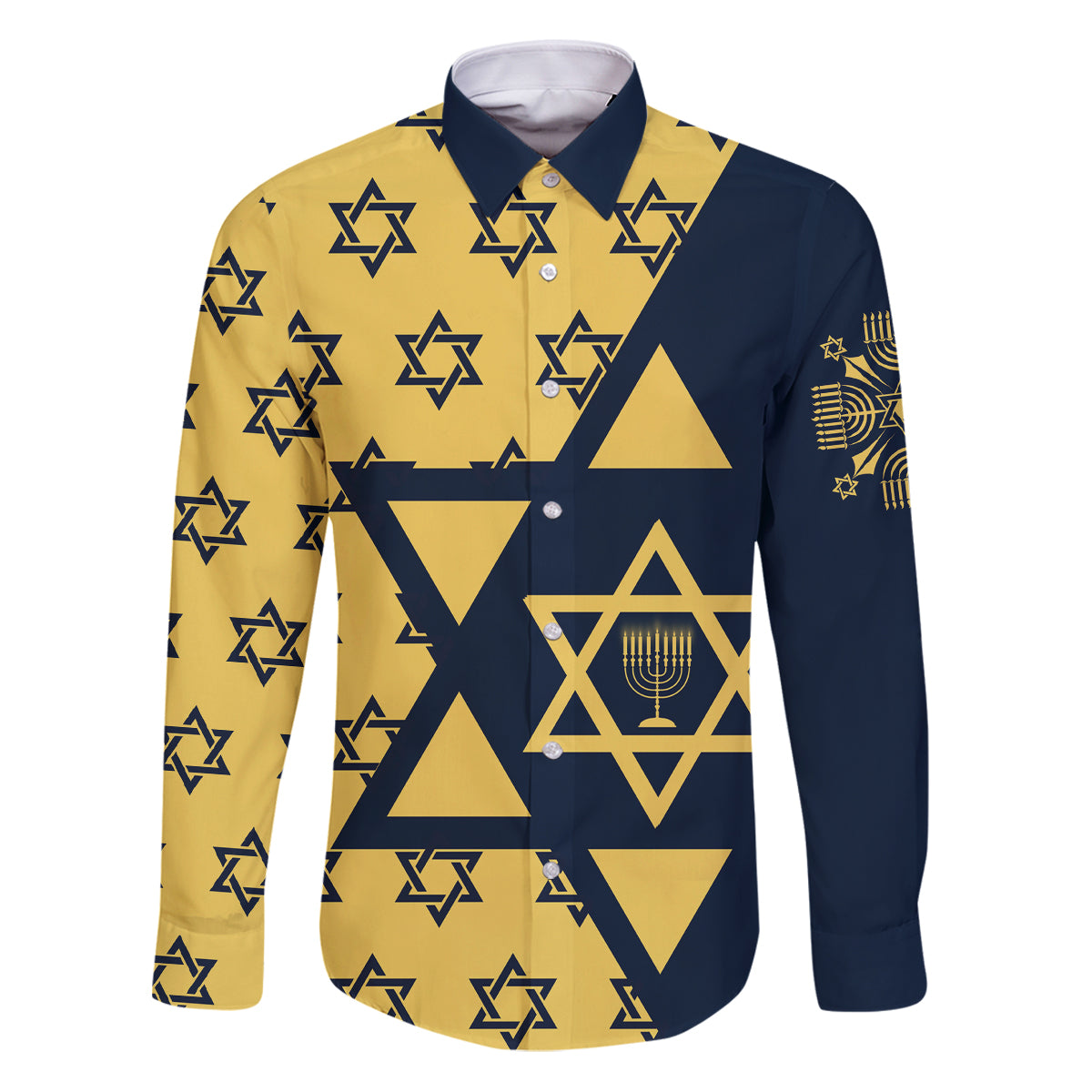 Happy Hanukkah Family Matching Puletasi Dress and Hawaiian Shirt Jewish Star of David - Wonder Print Shop
