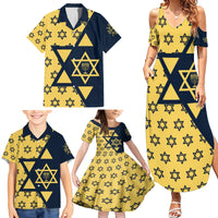 Happy Hanukkah Family Matching Summer Maxi Dress and Hawaiian Shirt Jewish Star of David - Wonder Print Shop