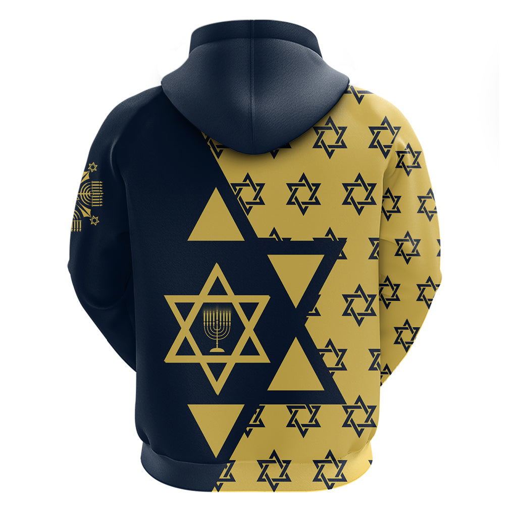 Happy Hanukkah Hoodie Jewish Star of David - Wonder Print Shop
