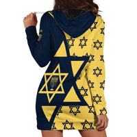 Happy Hanukkah Hoodie Dress Jewish Star of David - Wonder Print Shop