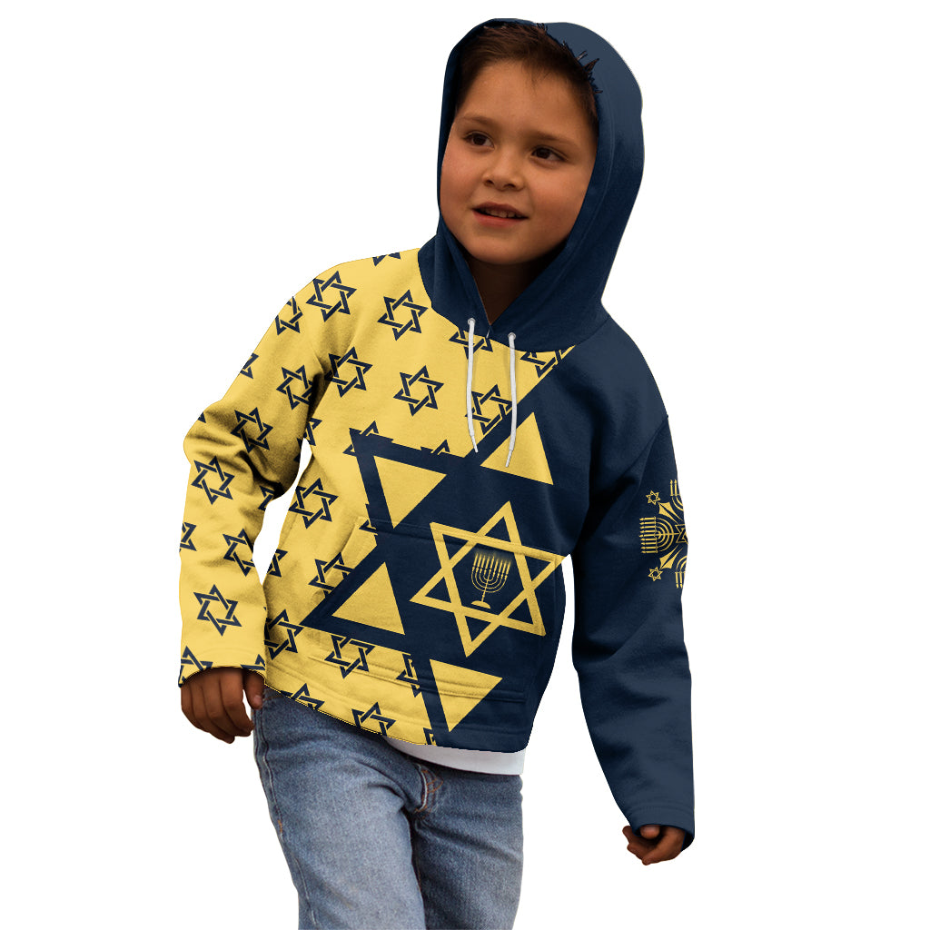 Happy Hanukkah Kid Hoodie Jewish Star of David - Wonder Print Shop