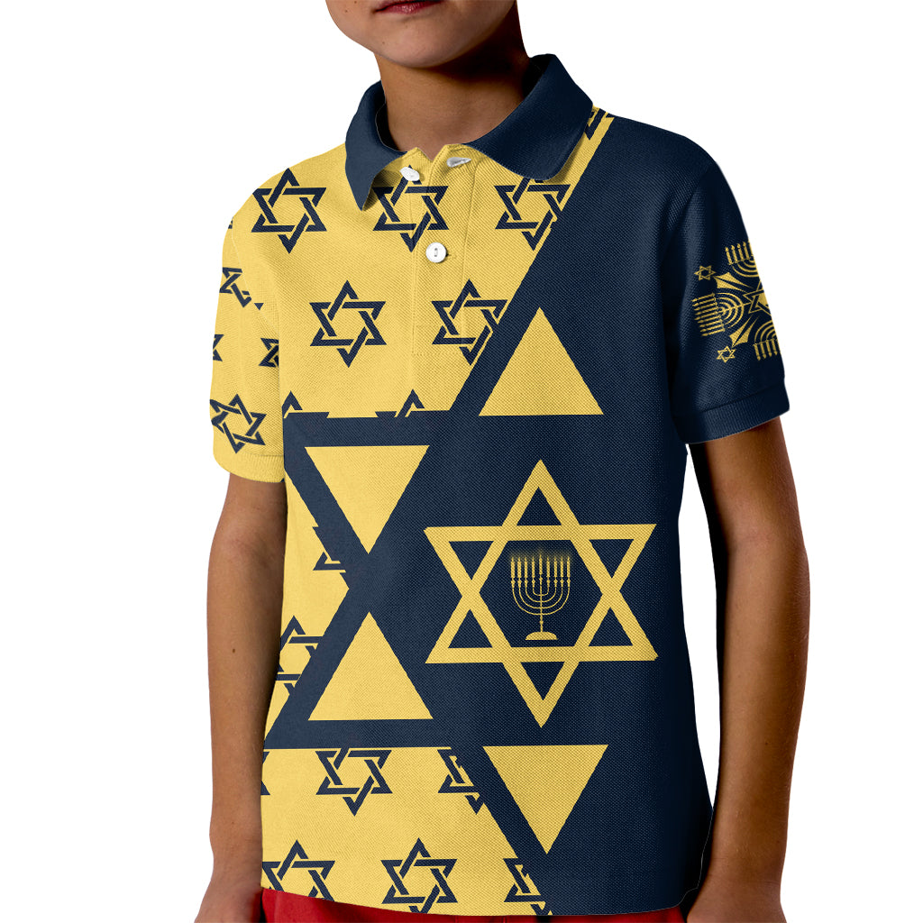 Happy Hanukkah Kid Polo Shirt Jewish Star of David - Wonder Print Shop