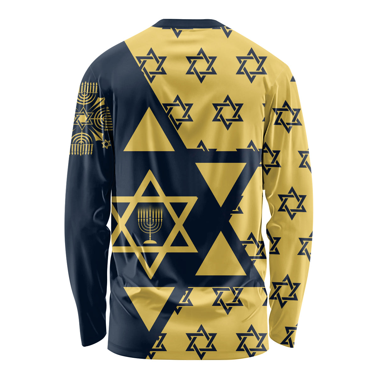 Happy Hanukkah Long Sleeve Shirt Jewish Star of David - Wonder Print Shop