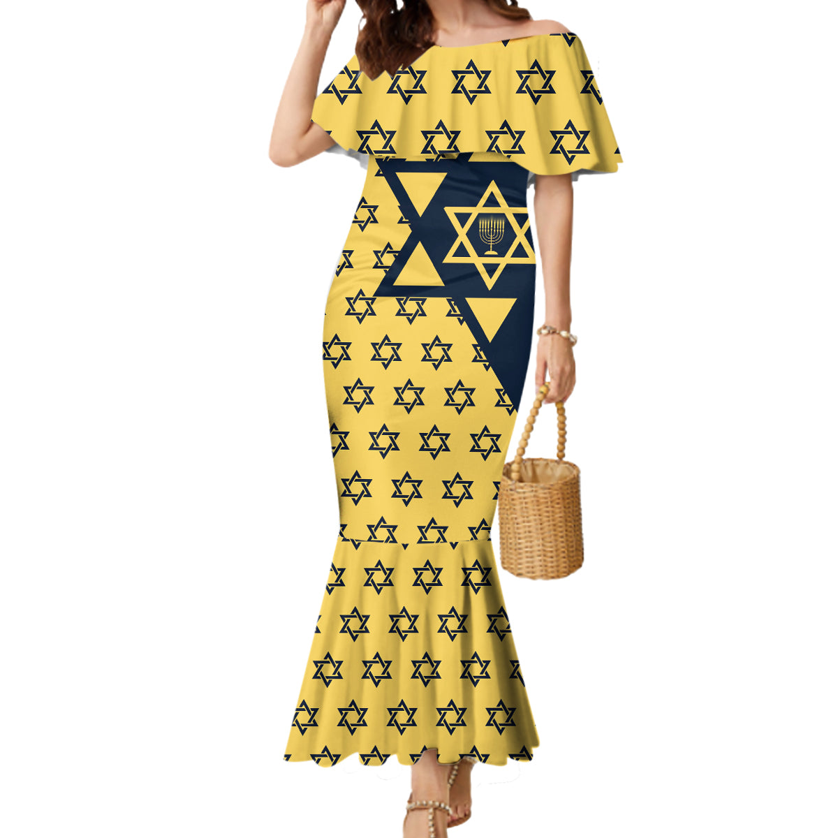 Happy Hanukkah Mermaid Dress Jewish Star of David - Wonder Print Shop
