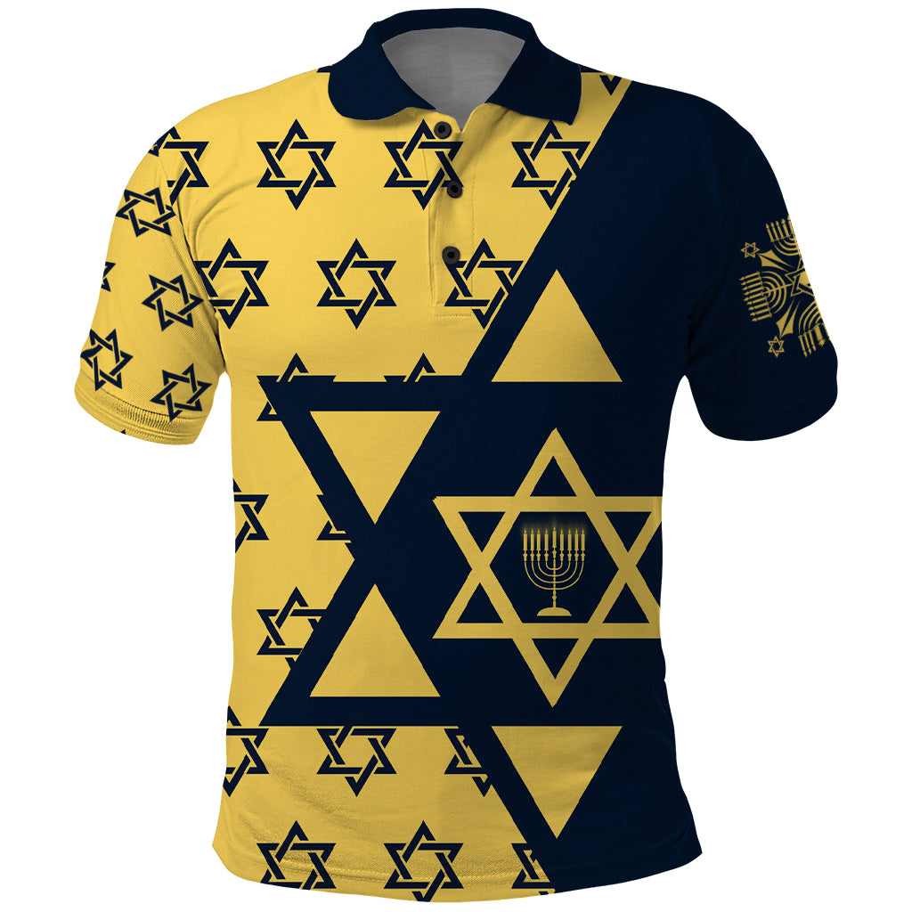 Happy Hanukkah Polo Shirt Jewish Star of David - Wonder Print Shop