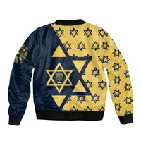 Happy Hanukkah Sleeve Zip Bomber Jacket Jewish Star of David - Wonder Print Shop