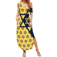 Happy Hanukkah Summer Maxi Dress Jewish Star of David - Wonder Print Shop