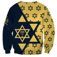 Happy Hanukkah Sweatshirt Jewish Star of David - Wonder Print Shop