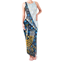 Happy Hanukkah Family Matching Tank Maxi Dress and Hawaiian Shirt Menorah and Dreidel - Wonder Print Shop