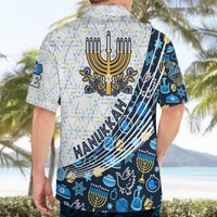 Happy Hanukkah Hawaiian Shirt Menorah and Dreidel - Wonder Print Shop