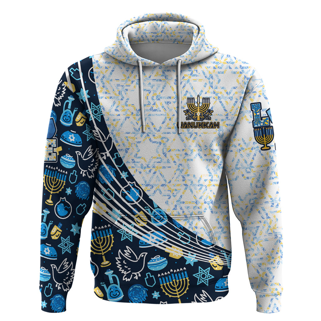 Happy Hanukkah Hoodie Menorah and Dreidel - Wonder Print Shop
