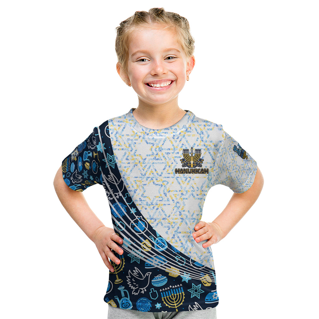 Happy Hanukkah Kid T Shirt Menorah and Dreidel - Wonder Print Shop
