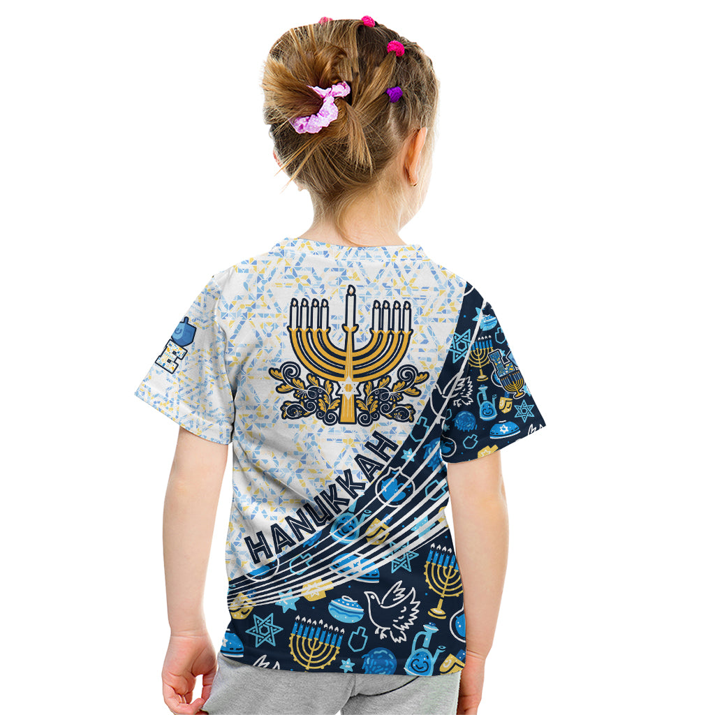 Happy Hanukkah Kid T Shirt Menorah and Dreidel - Wonder Print Shop