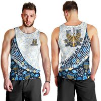 Happy Hanukkah Men Tank Top Menorah and Dreidel - Wonder Print Shop