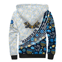 Happy Hanukkah Sherpa Hoodie Menorah and Dreidel - Wonder Print Shop