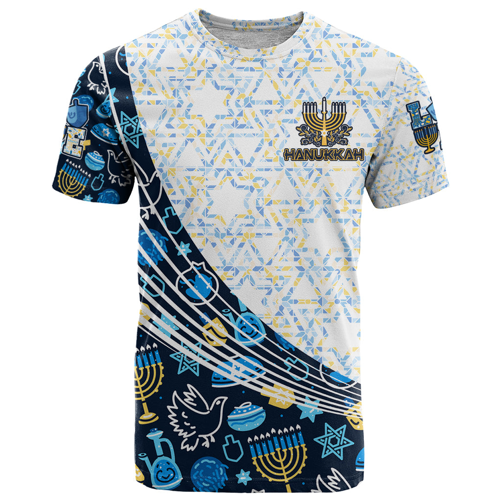 Happy Hanukkah T Shirt Menorah and Dreidel - Wonder Print Shop